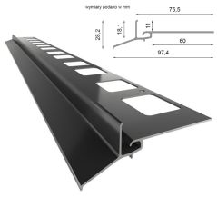 Profil okapowy K102 - do posadzek z płytek ceramicznych (system optimal)