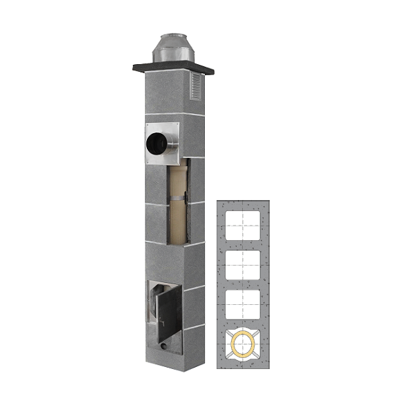 System Kominowy Ceramiczny  JAWAR K Ø  80mm z wentylacją 3-kanałową