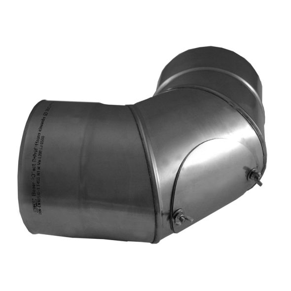 Kolano 90° z wyczystką KOMINUS KZS Ø 200mm gr.0,8mm